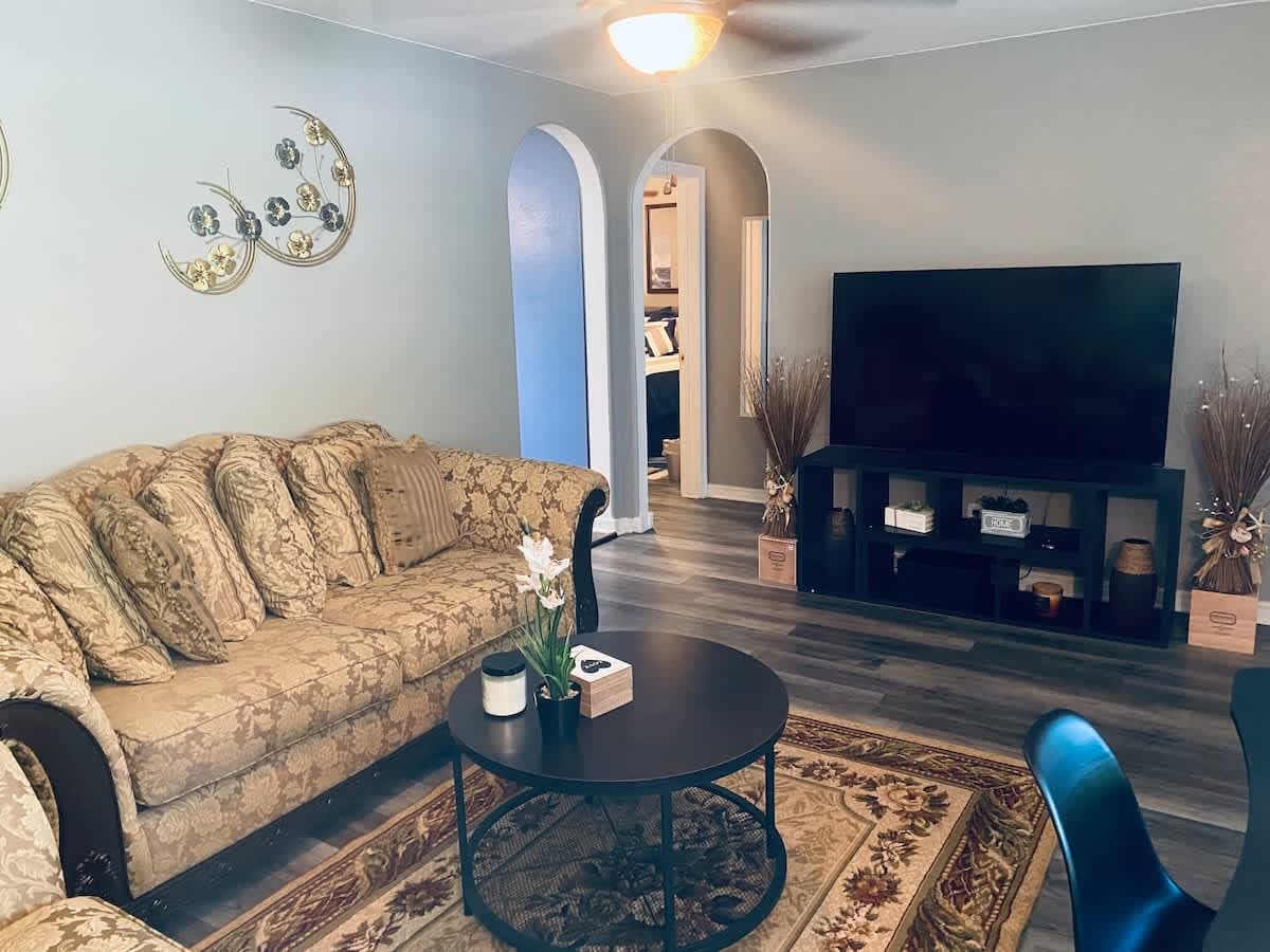 Cozy living room at Xscapecation Oasis
